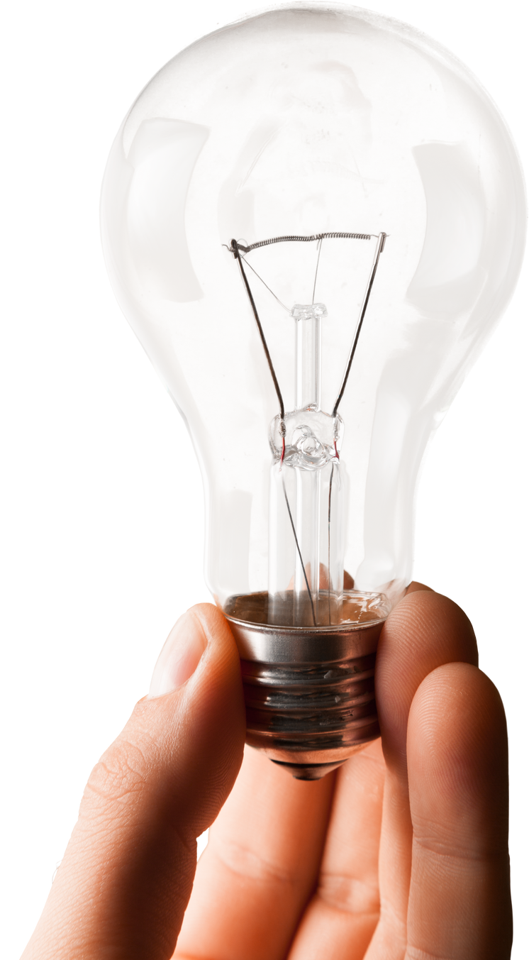 Hand Holding Light Bulb